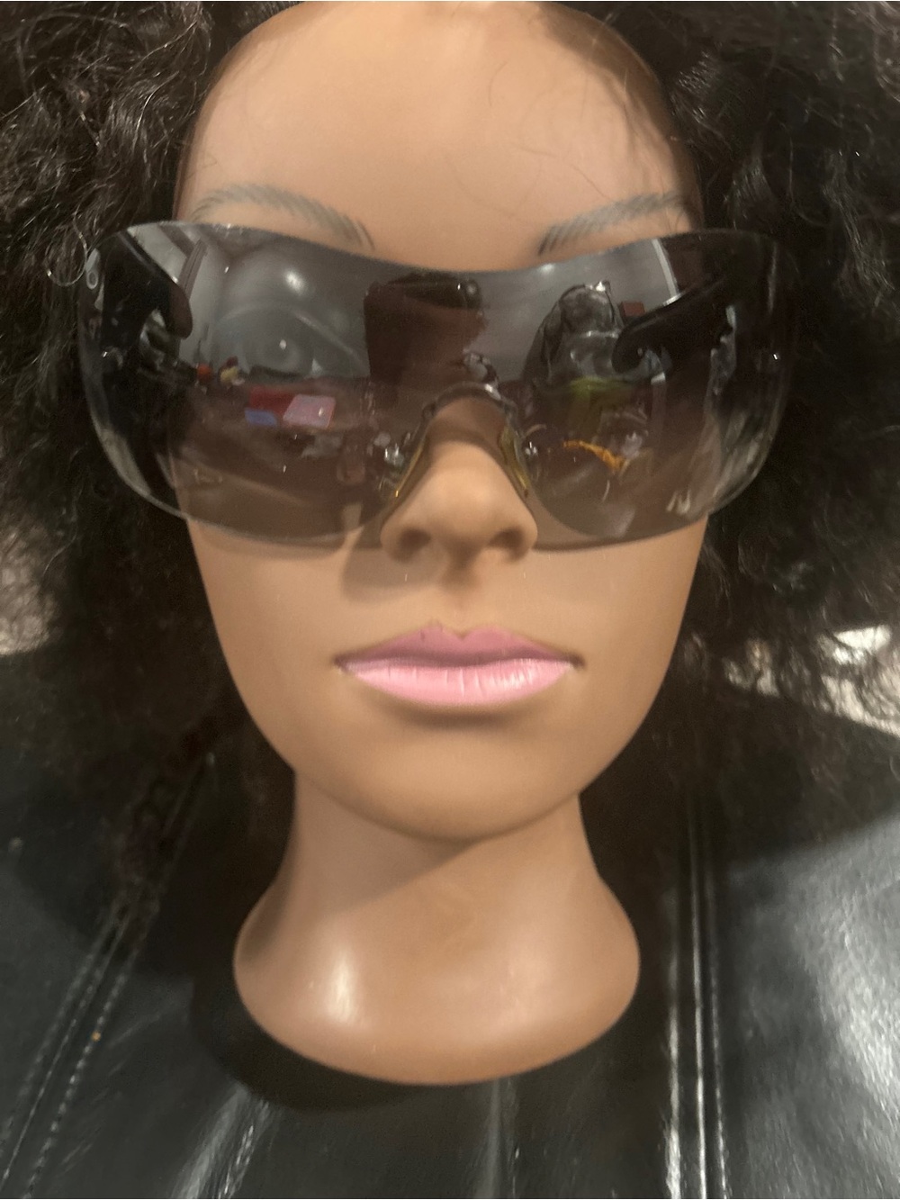 Versace Oversized Smoke Gradient Shield Sunglasses